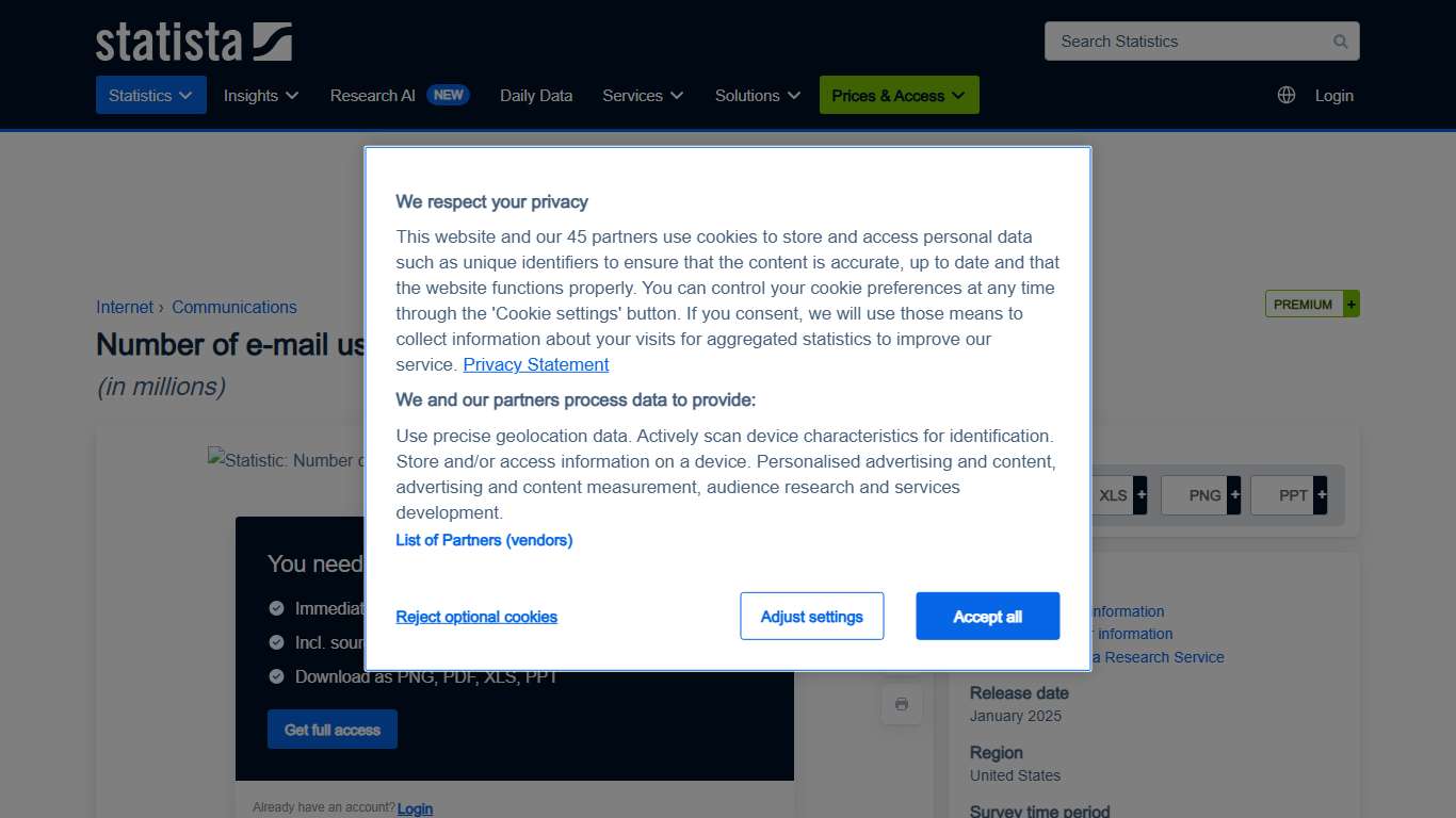 Number of e-mail users worldwide 2028| Statista